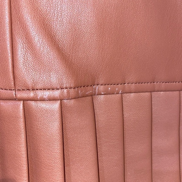 ZARA pleated faux leather mini skirt with belt Pink Size XS - Picture 13 of 16